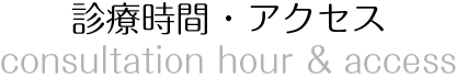 診療時間・アクセス