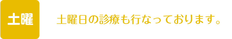 土曜日の診療も行なっております。